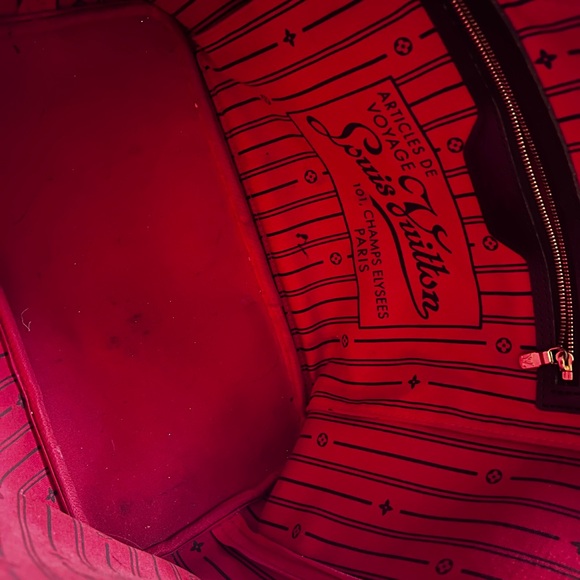 LV Louis Vuitton authentic Damier Ebene Neverfull MM N51105 Tote Bag, Brown. - Picture 3 of 15